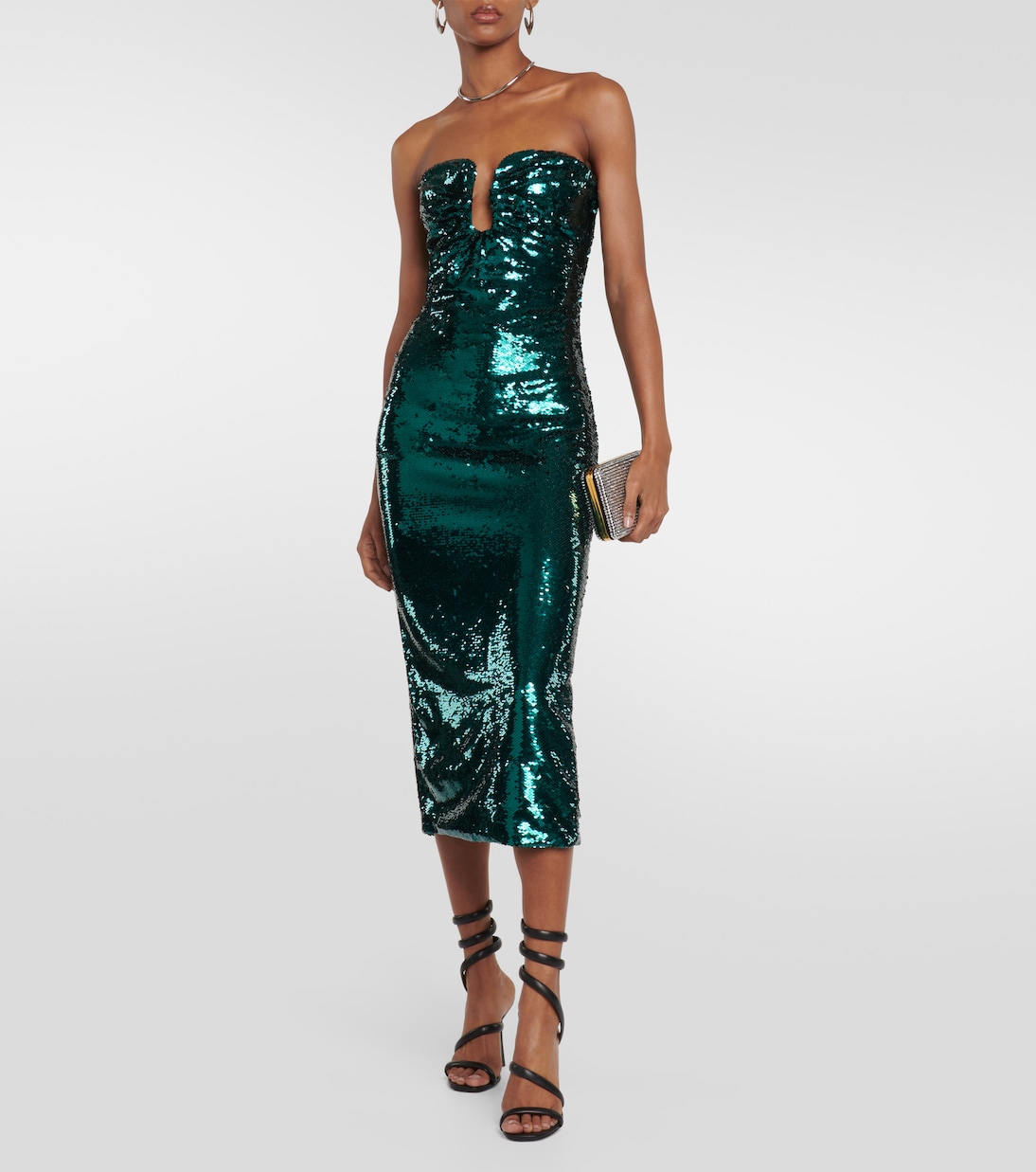 Sequined strapless midi dress | Roland Mouret
