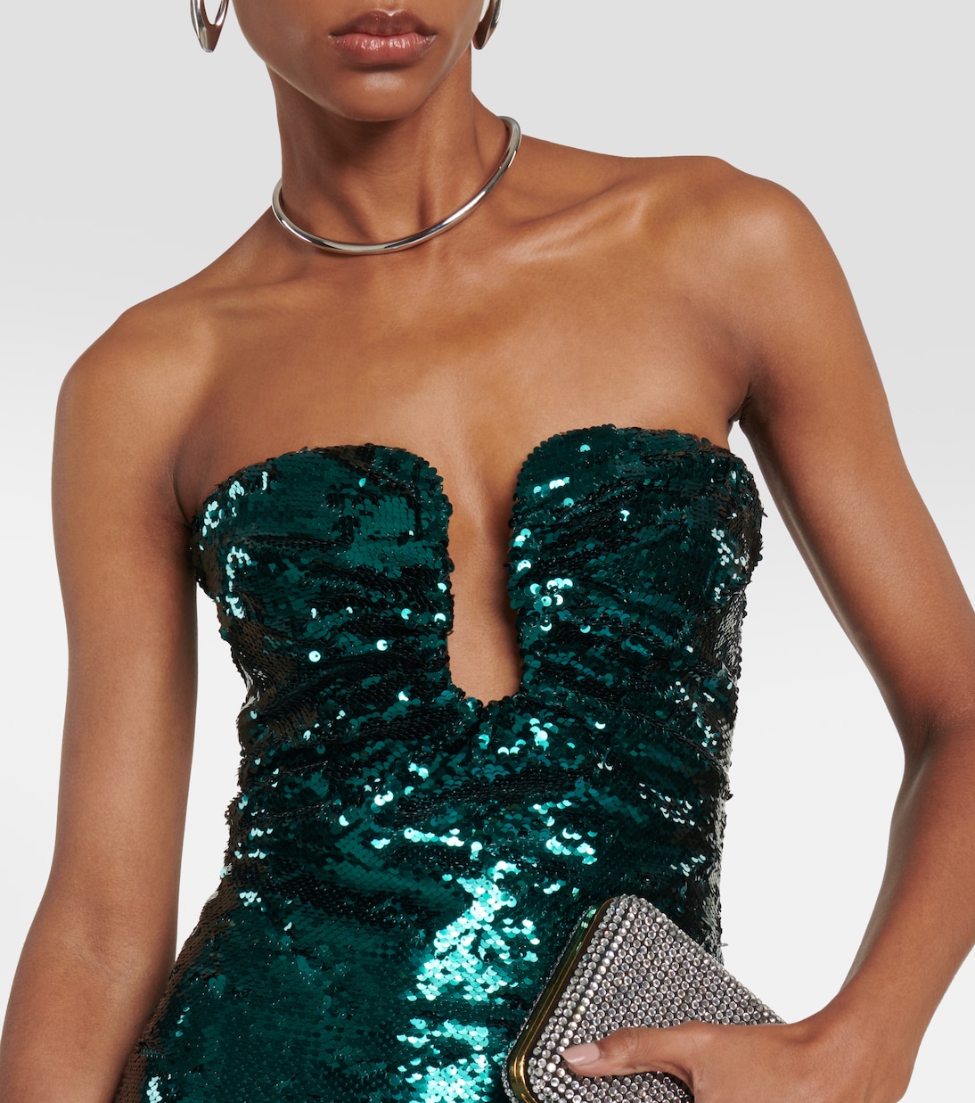 Sequined strapless midi dress | Roland Mouret