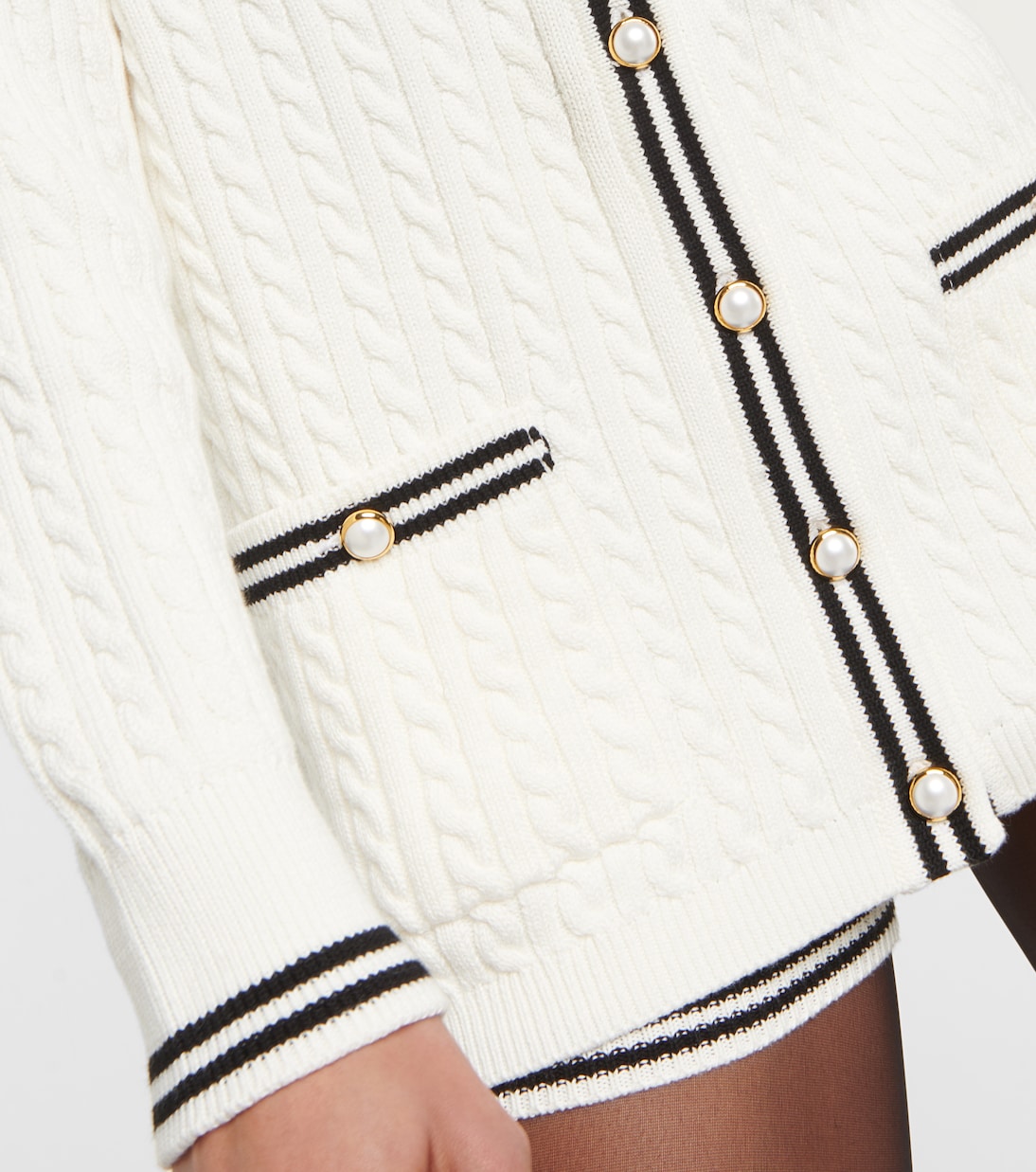 Cardigan oversize in cotone a trecce | Alessandra Rich