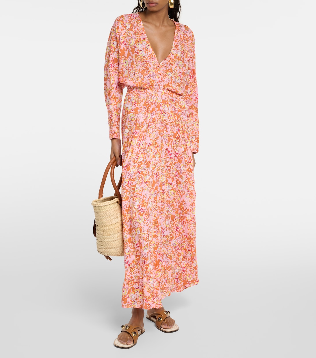 Vestido midi Ilona floral | Poupette St Barth