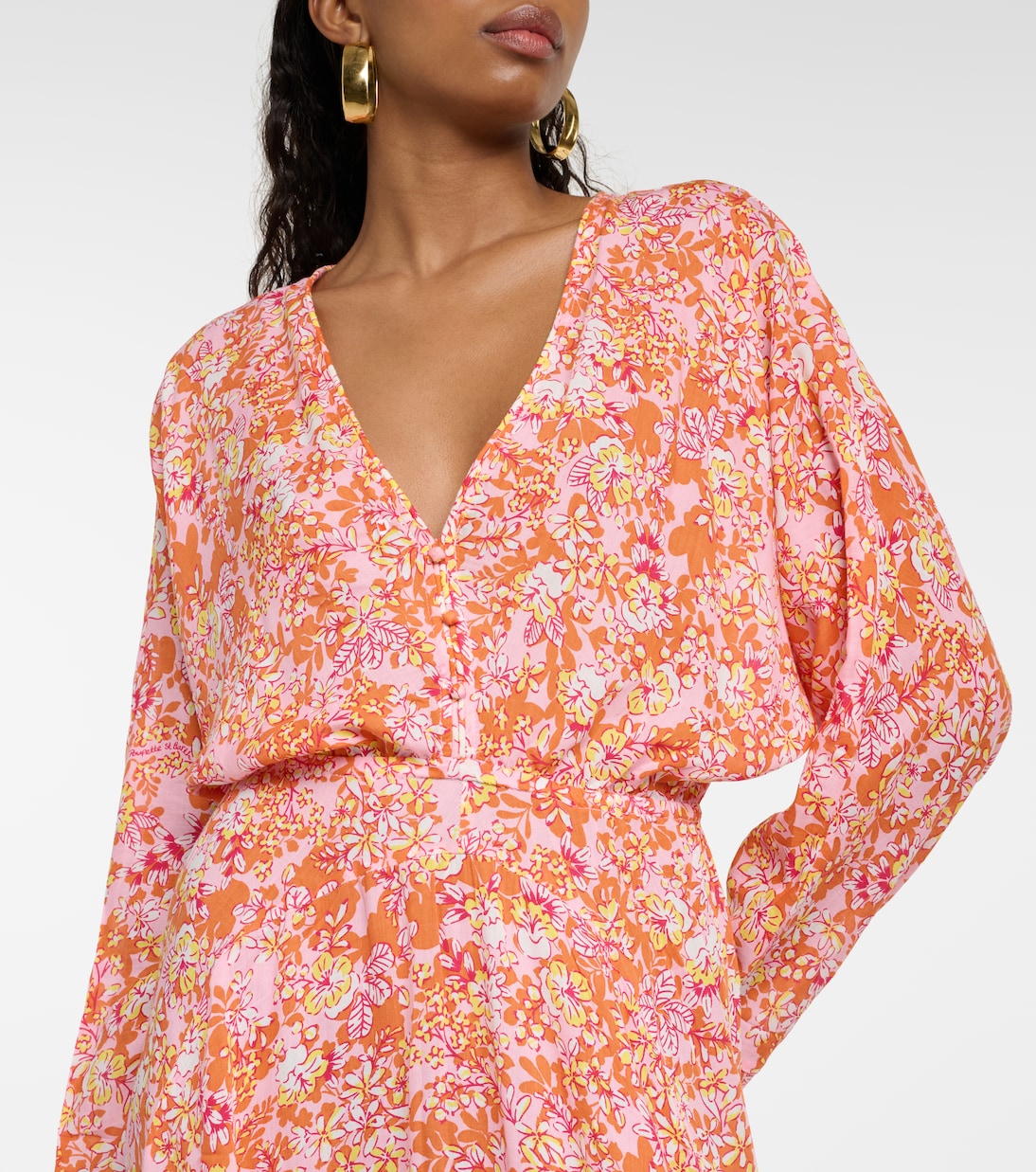 Vestido midi Ilona floral | Poupette St Barth
