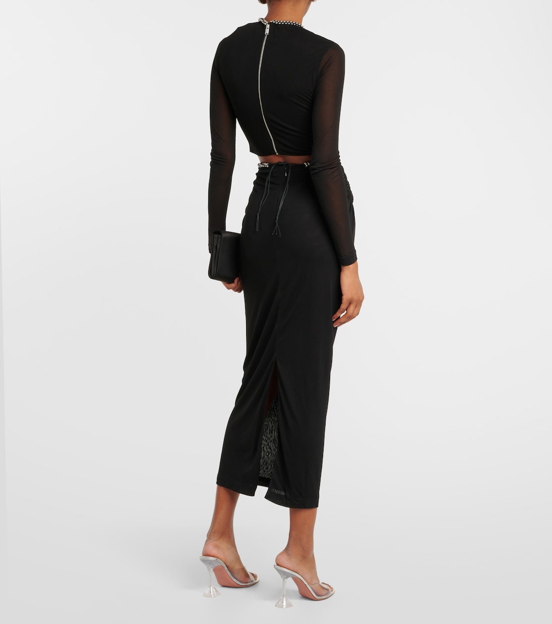 Falda midi de jersey con abertura | Dion Lee