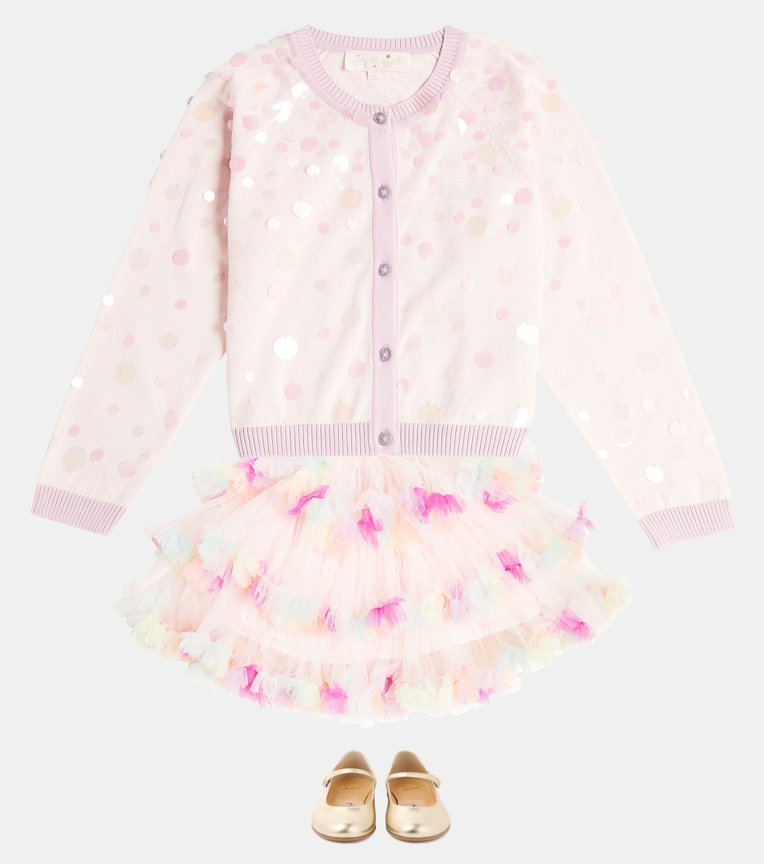 Cardigan Pointillism en coton à sequins | Tutu Du Monde