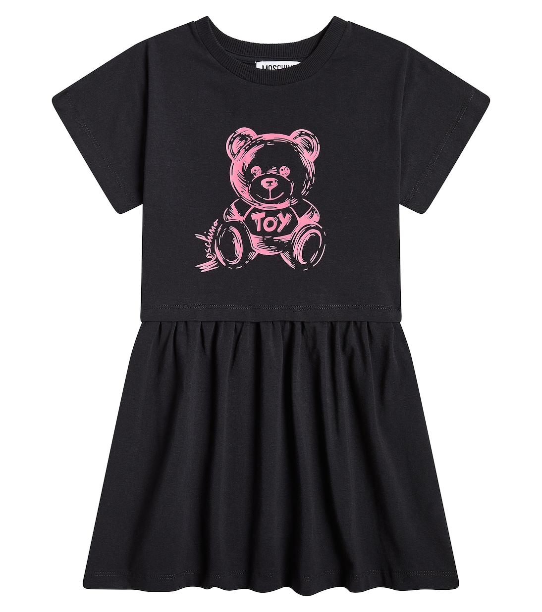 Teddy Bear cotton-blend jersey dress | Moschino Kids