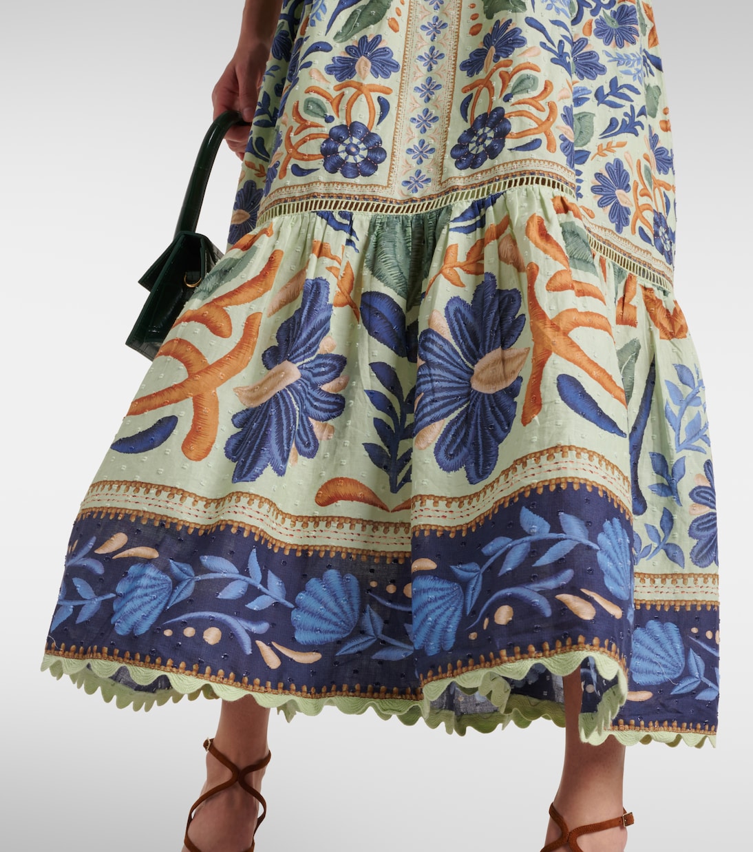 Vestido largo Ocean Tapestry de algodón | Farm Rio