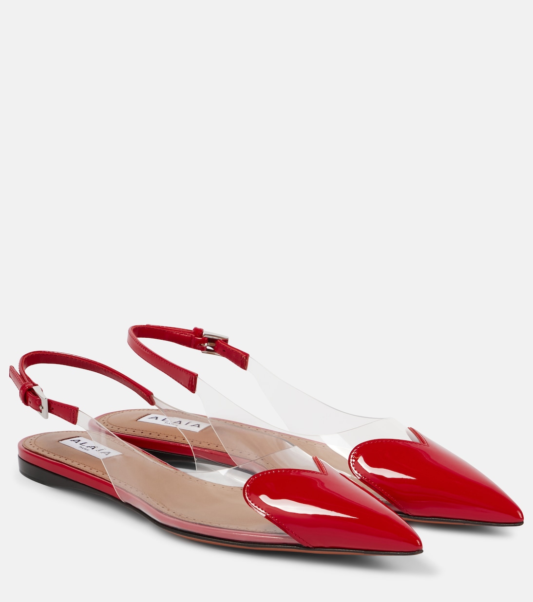 Ballerine slingback Le Cœur in vernice e PU | Alaïa