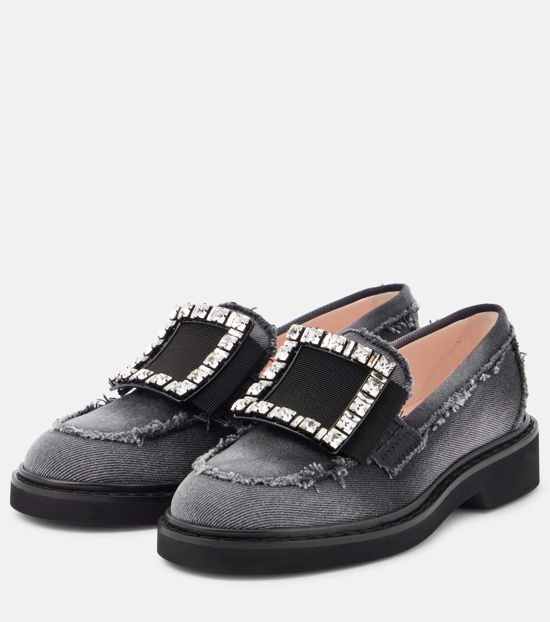 Viv' Rangers embellished denim loafers | Roger Vivier