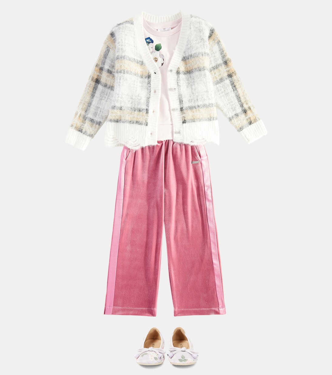 Cardigan à carreaux | Monnalisa