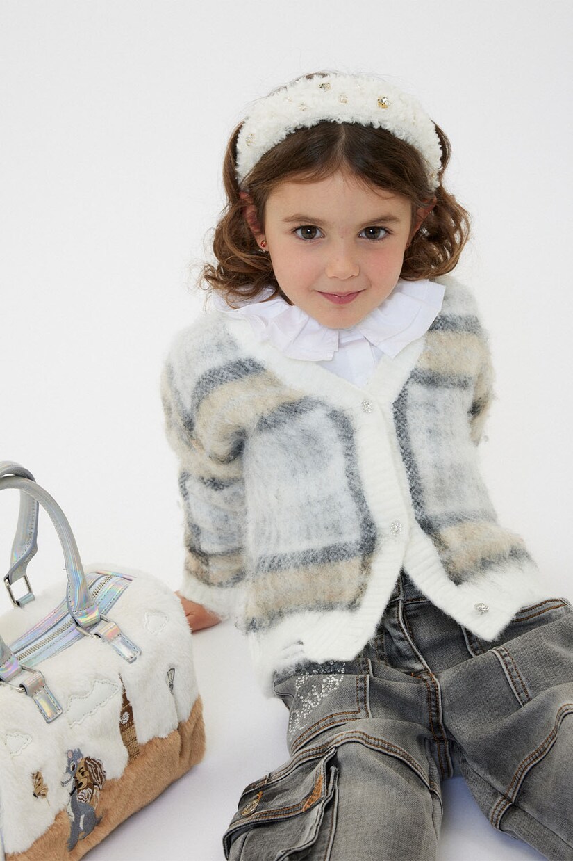 Cardigan à carreaux | Monnalisa