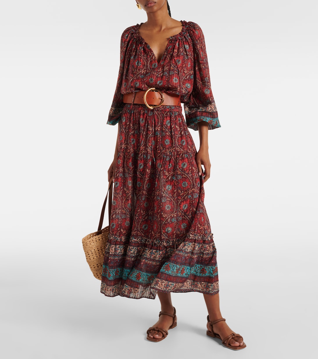 Paige printed cotton-blend midi skirt | Ulla Johnson