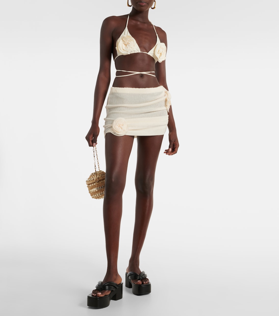 Minifalda de crepé con apliques | Magda Butrym