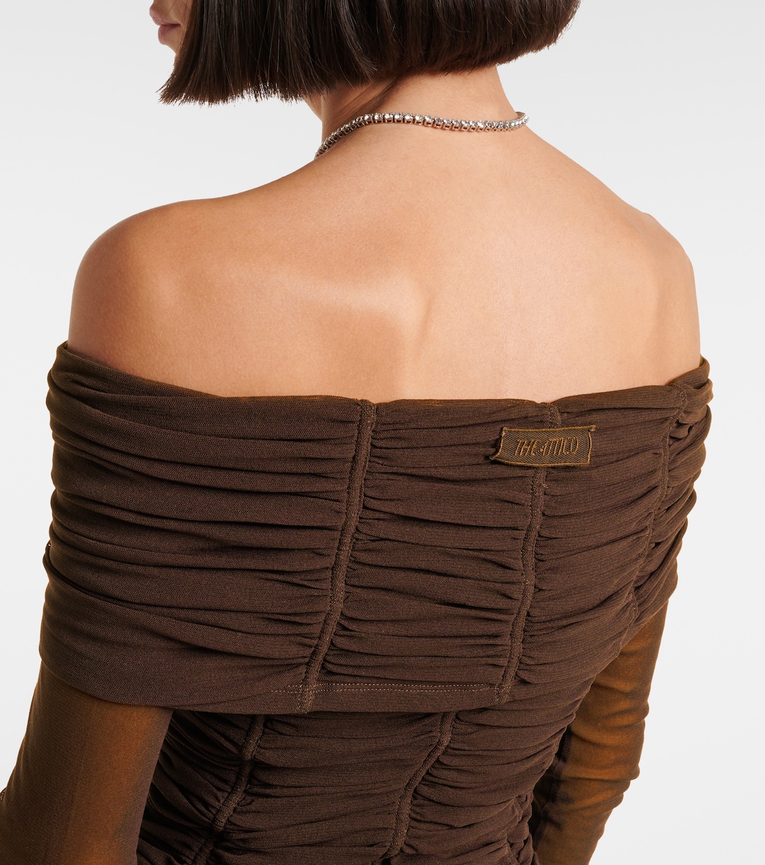 Abito corto in jersey con scollo bardot | The Attico