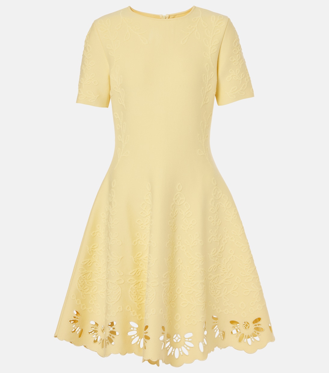 Abito corto in jacquard con ricamo | Oscar de la Renta
