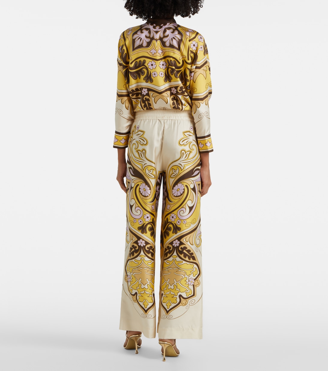 Pantaloni a palazzo in twill di seta | La DoubleJ