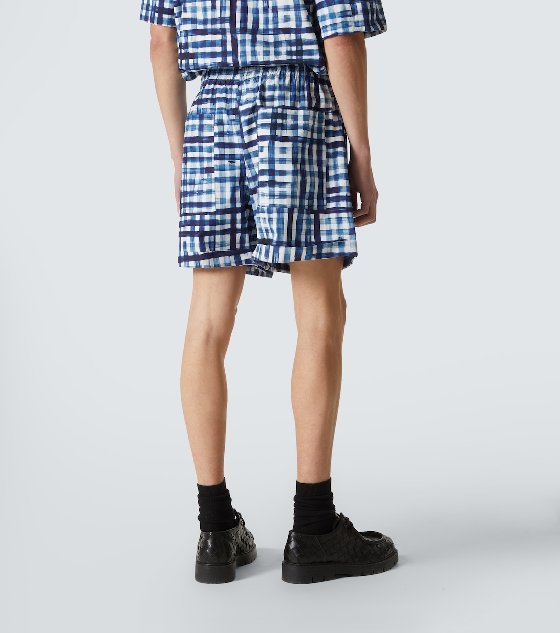 Gingham cotton Bermuda shorts | Bottega Veneta