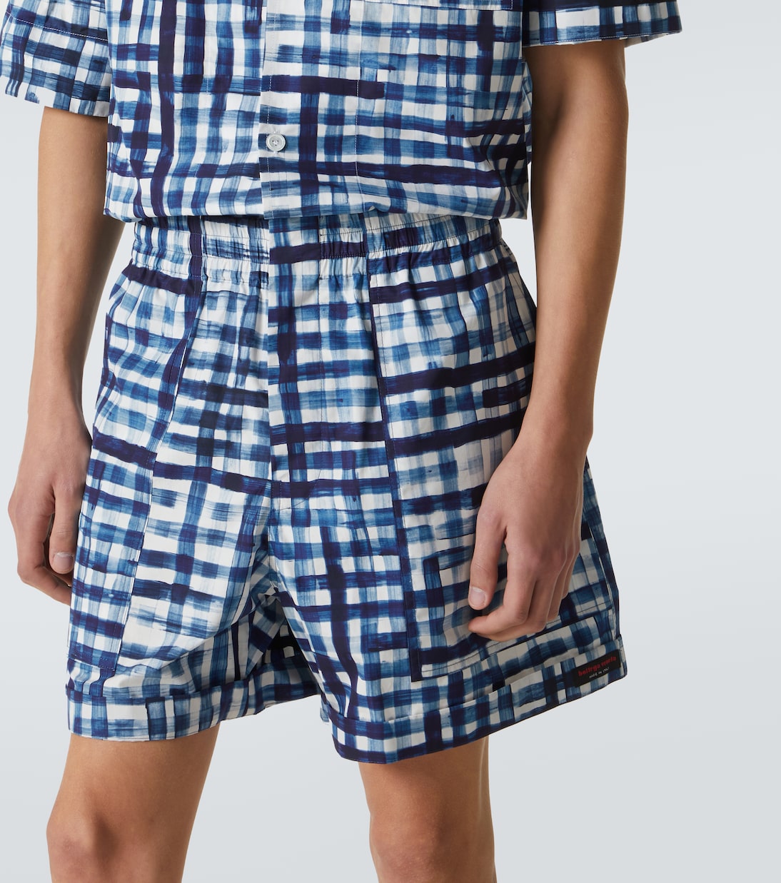 Gingham cotton Bermuda shorts | Bottega Veneta