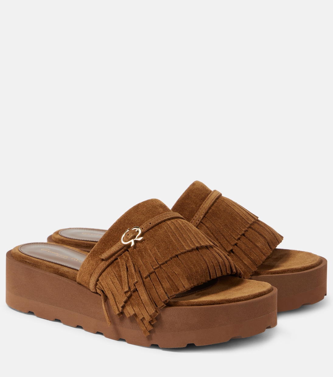Fringed suede slides | Gianvito Rossi