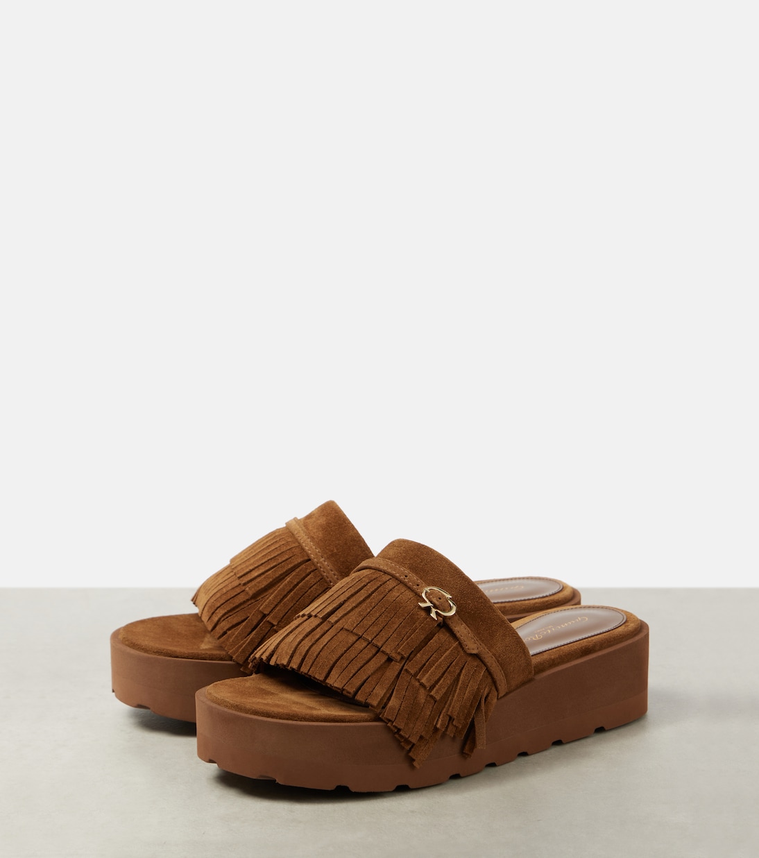 Fringed suede slides | Gianvito Rossi