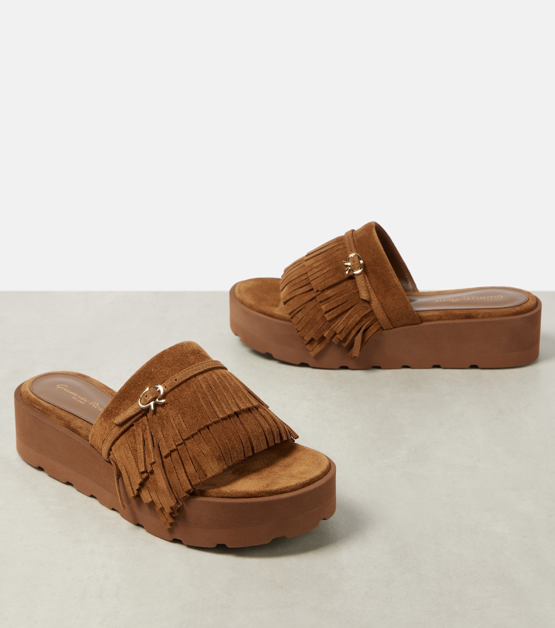 Fringed suede slides | Gianvito Rossi