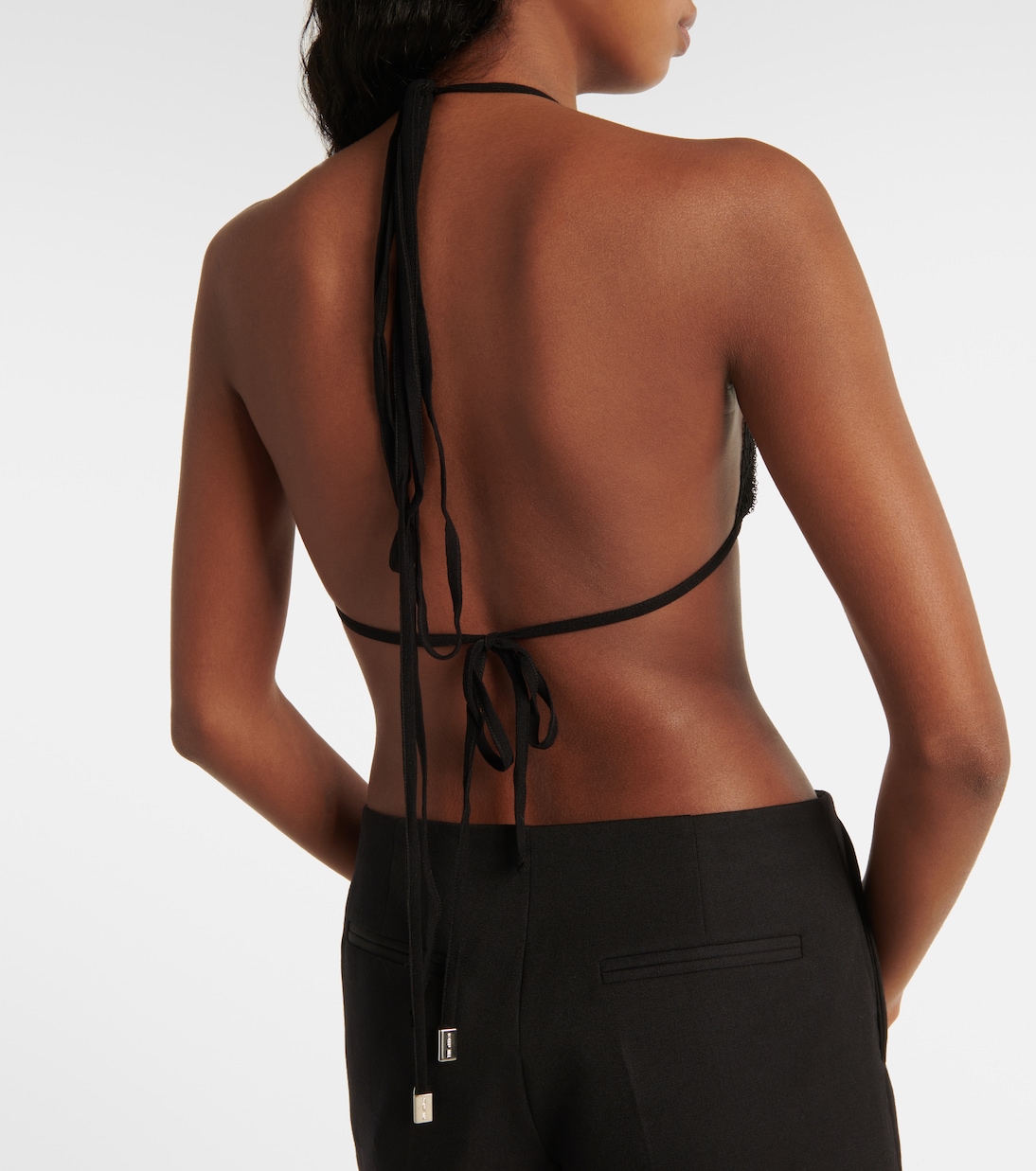 Bralette con pizzo e cristalli | The Attico