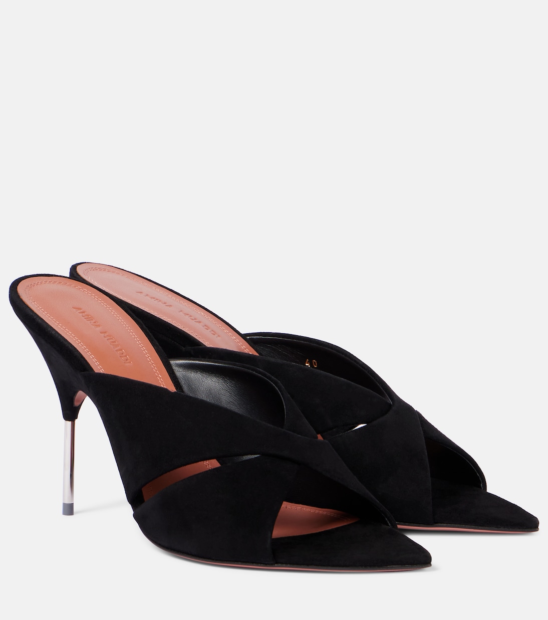 Mules Samantha 95 en daim | Amina Muaddi