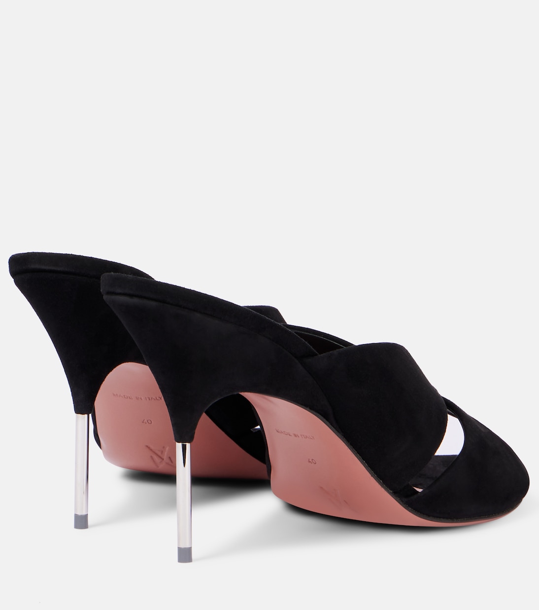 Mules Samantha 95 en daim | Amina Muaddi