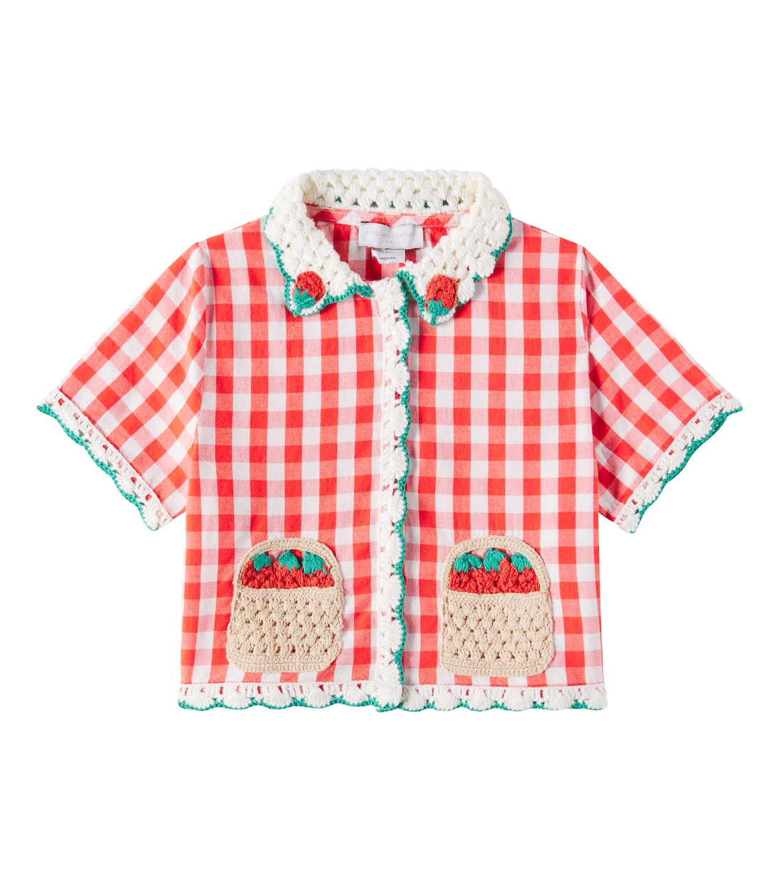 Hemd aus Baumwolle mit Häkelstrick | Stella McCartney Kids