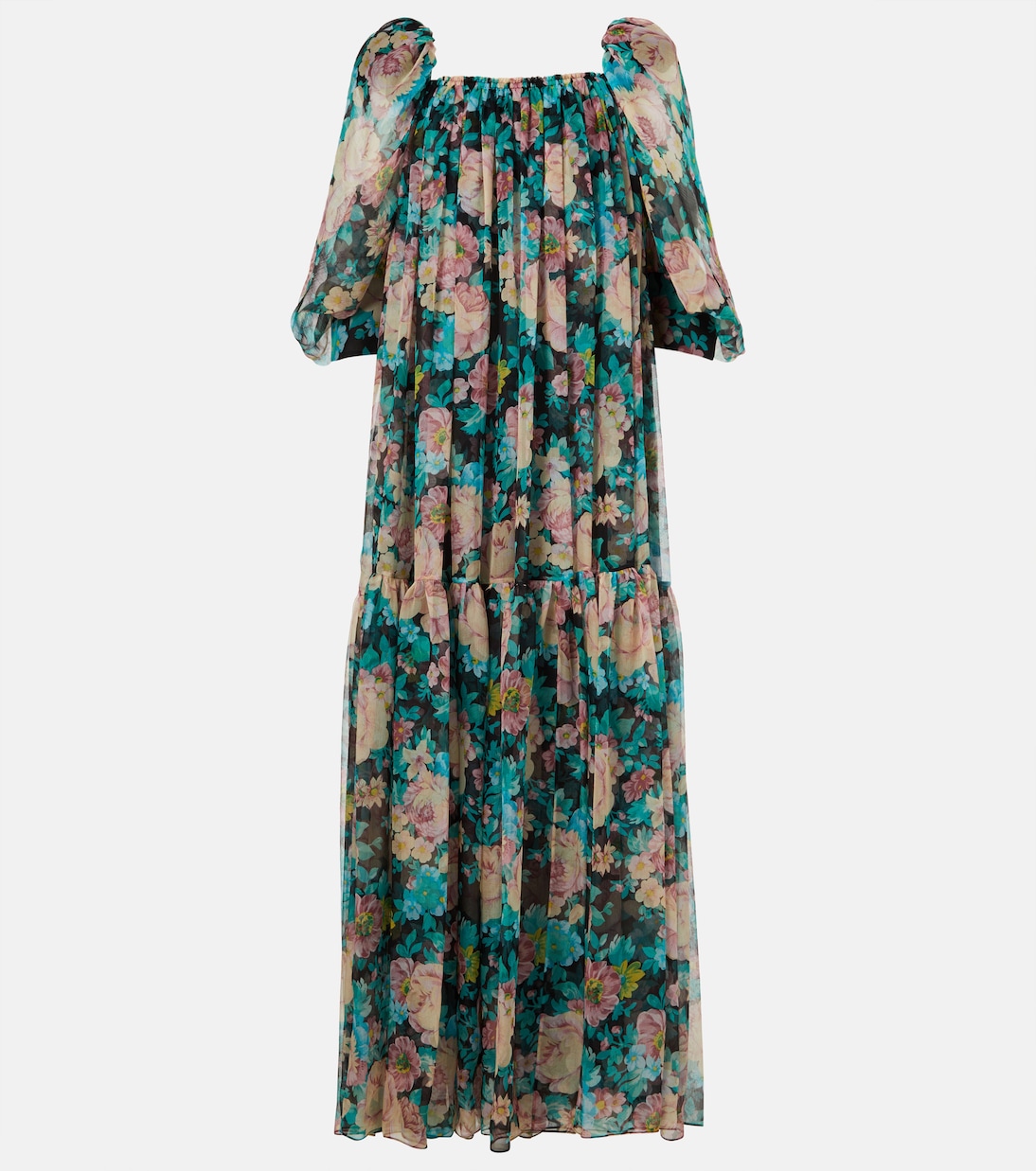 Robe longue en soie à fleurs | Chloé