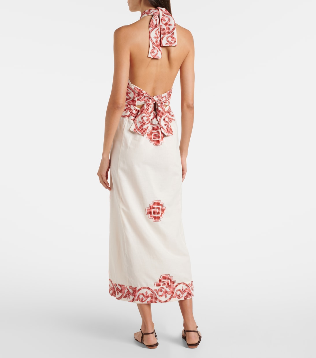 Vestido midi de algodón estampado | Johanna Ortiz