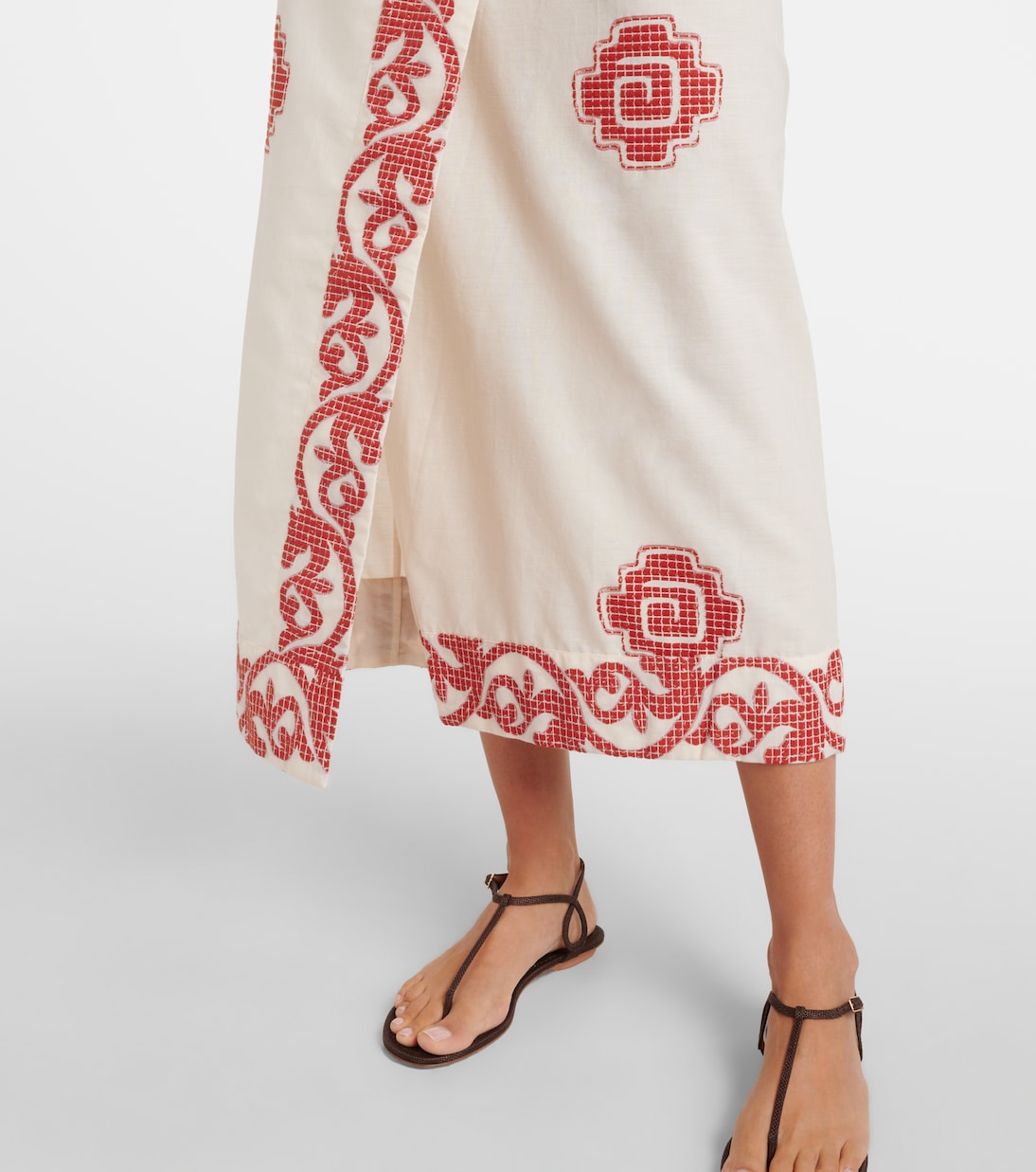 Vestido midi de algodón estampado | Johanna Ortiz