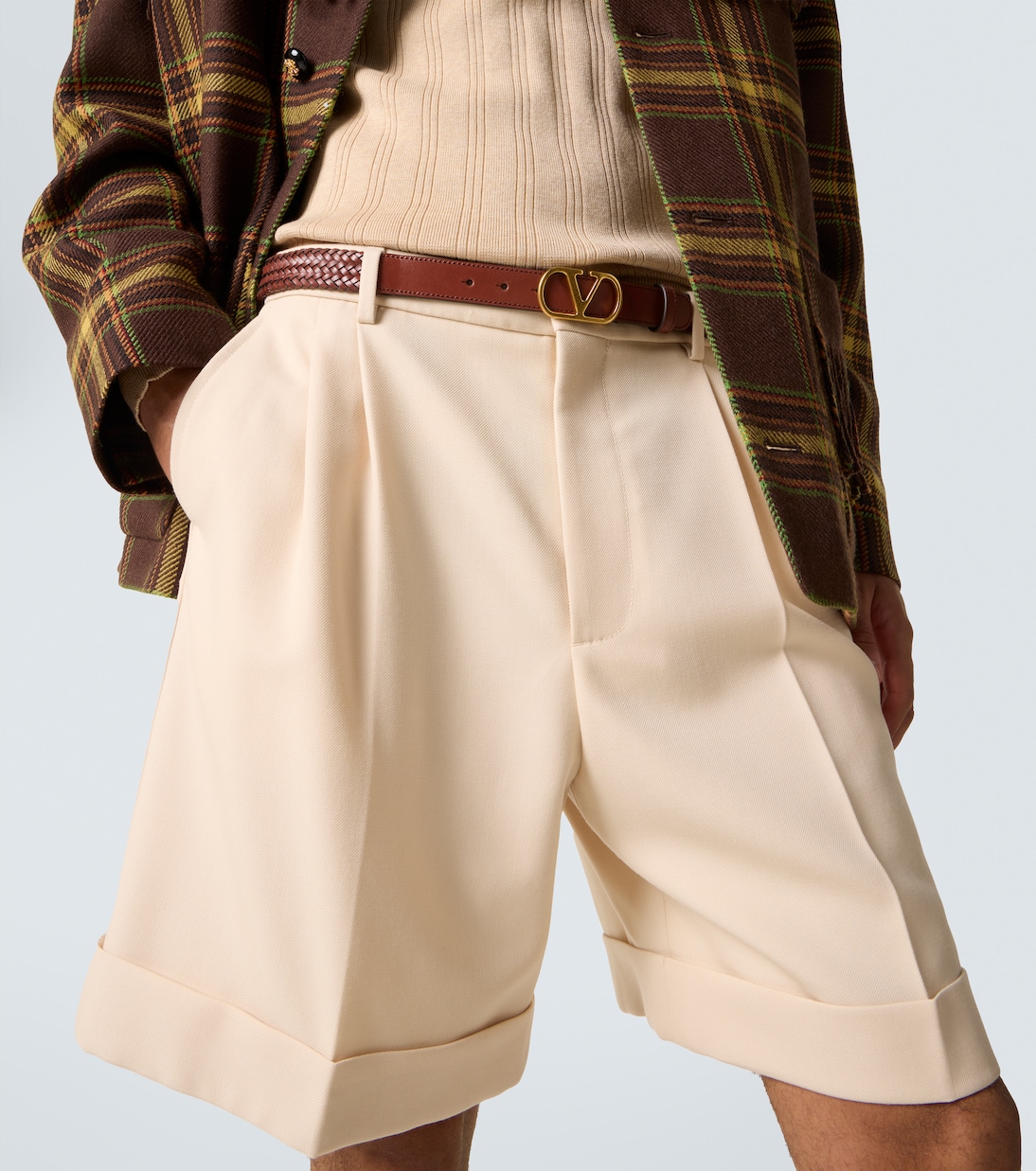VLogo braided leather belt | Valentino Garavani