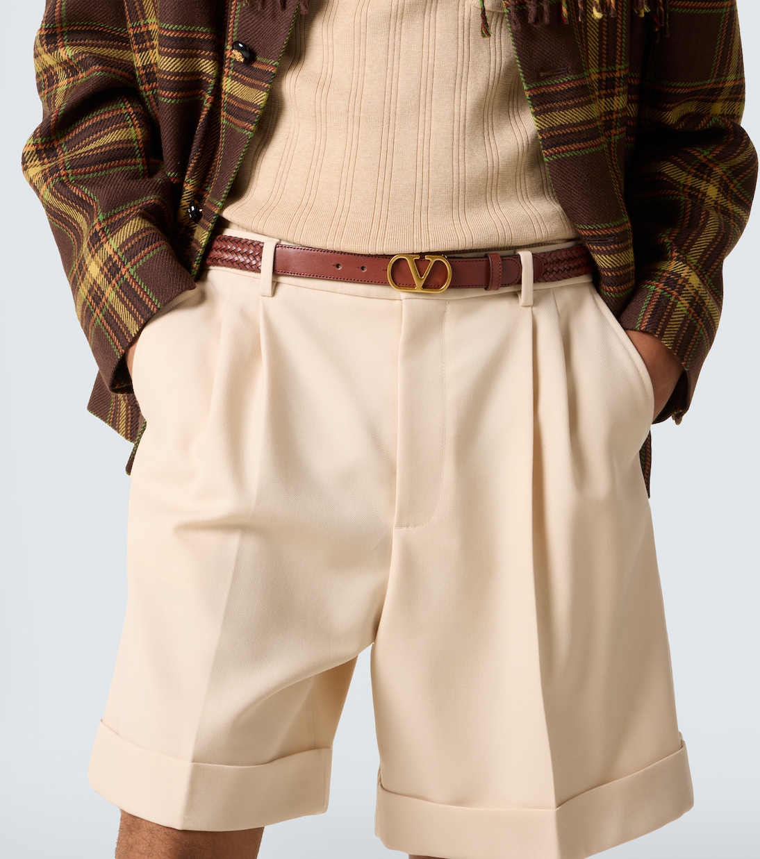 VLogo braided leather belt | Valentino Garavani