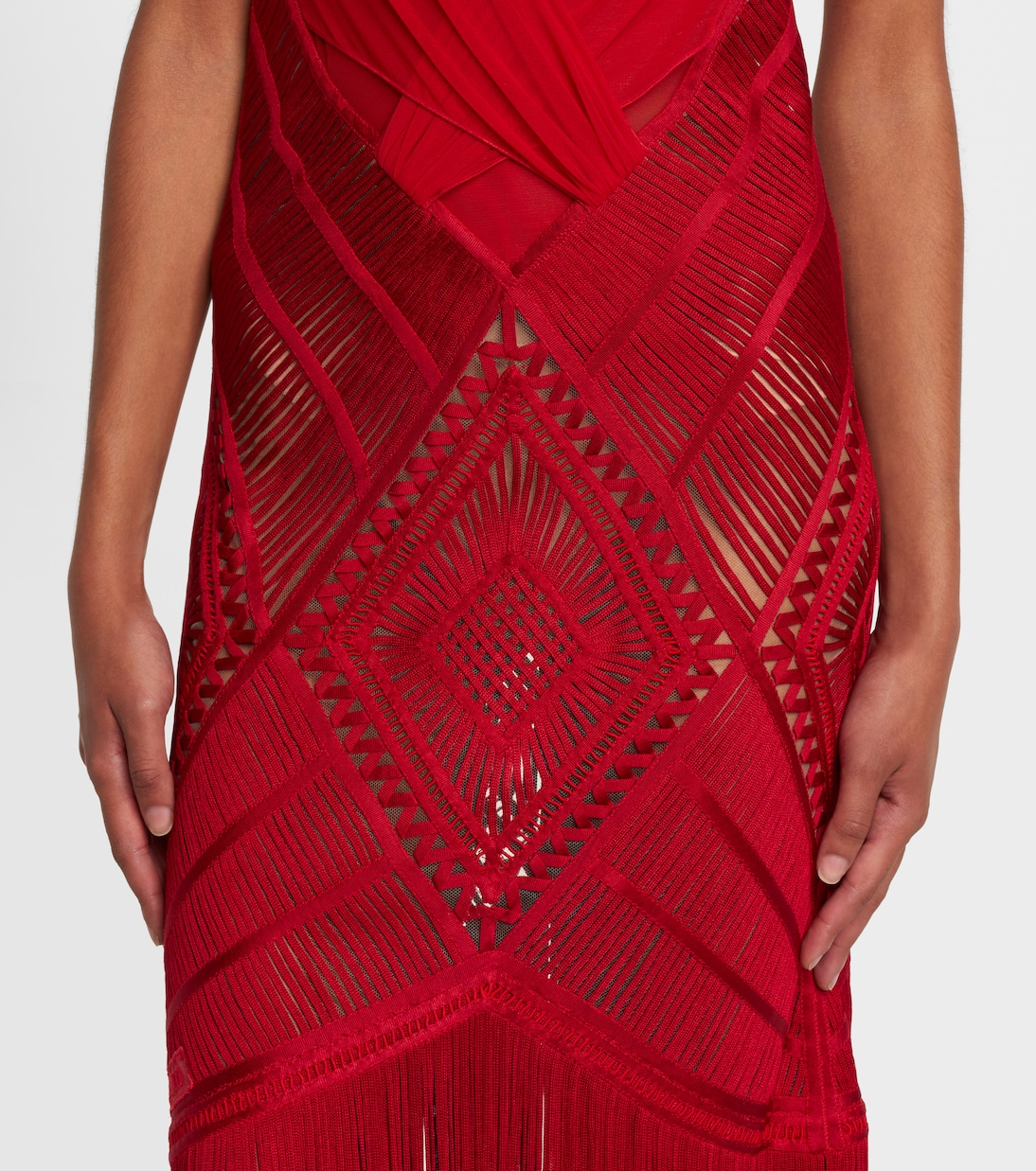 Vestido de cóctel Soutache de tul bordado | The Attico