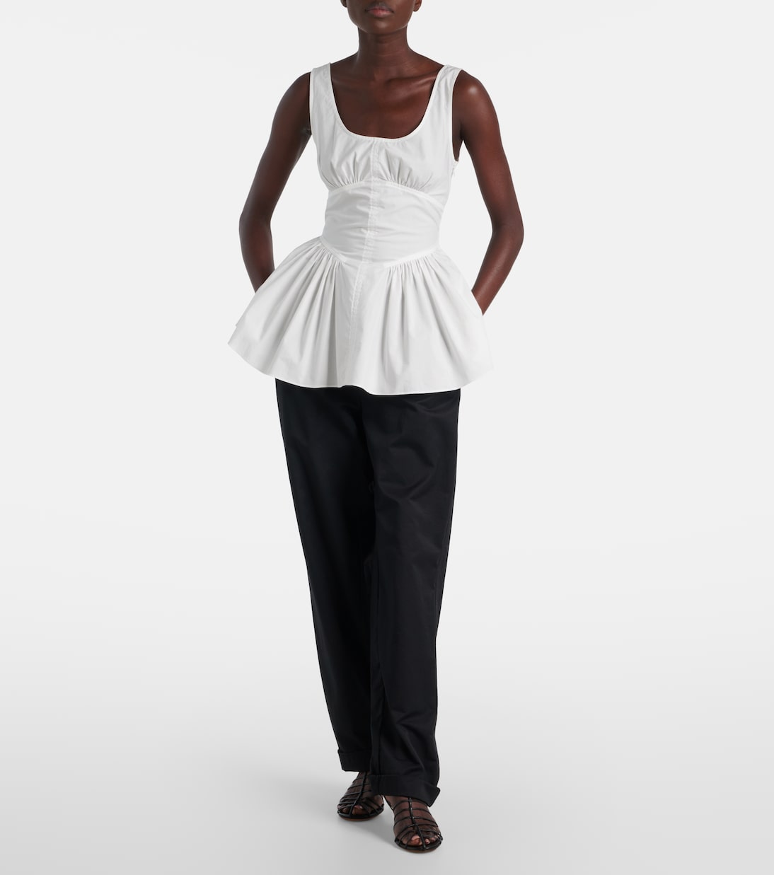 White Label Bader cotton-blend poplin top | Proenza Schouler