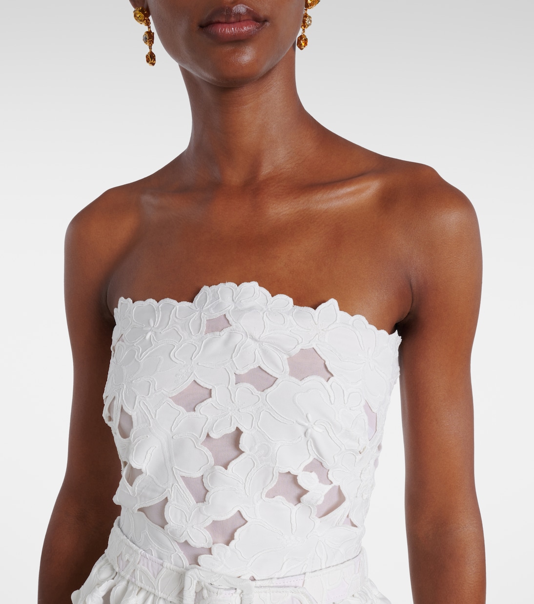Vestido bustier de encaje | Oscar de la Renta