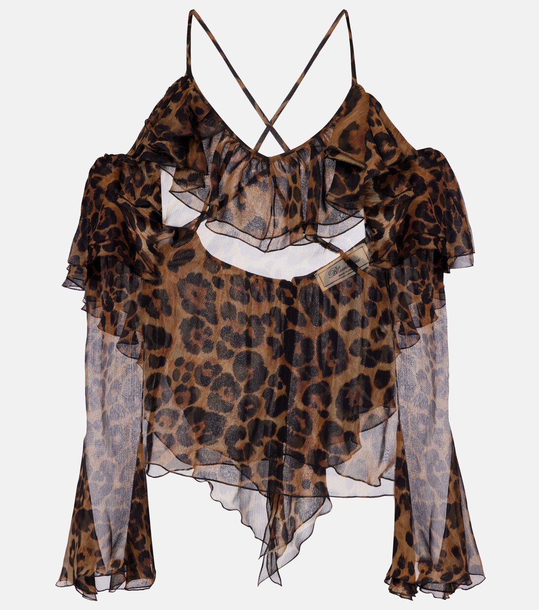 Top en soie à motif léopard | Blumarine