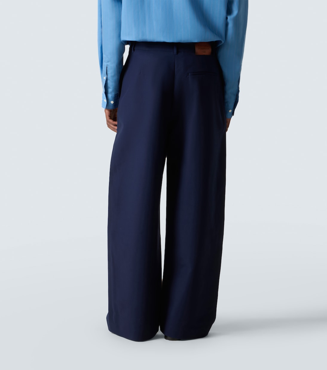 Mid-rise cotton satin wide-leg pants | Acne Studios