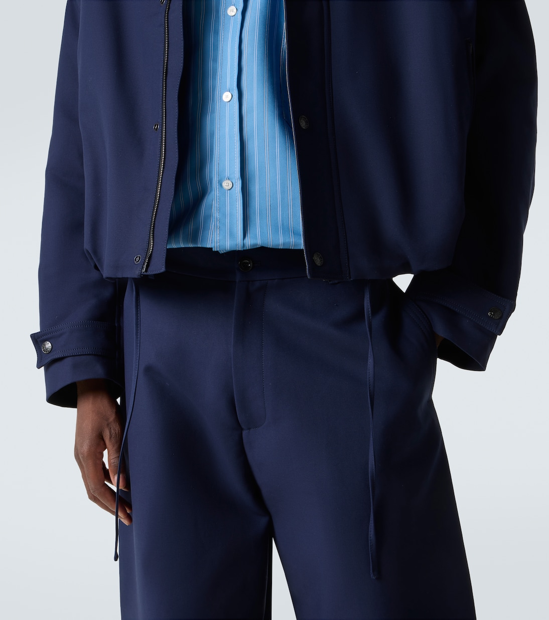 Mid-rise cotton satin wide-leg pants | Acne Studios