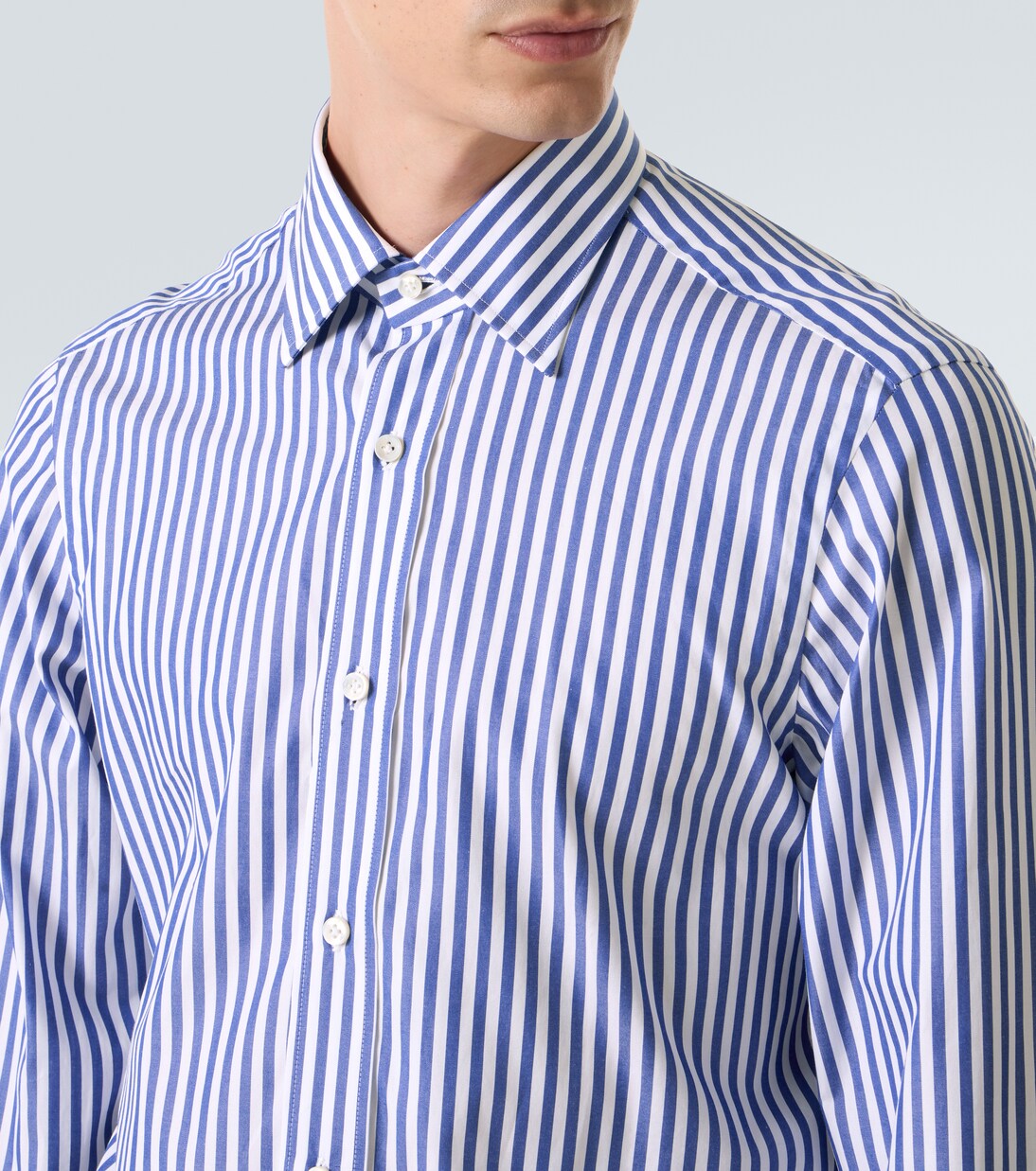 Striped cotton poplin shirt | Rubinacci