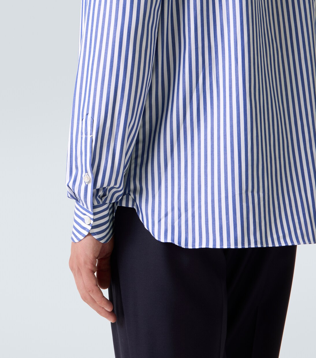 Striped cotton poplin shirt | Rubinacci