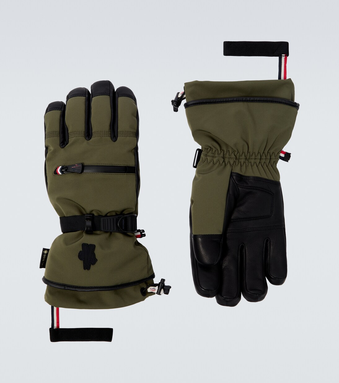 Leather-trimmed ski gloves | Moncler Grenoble