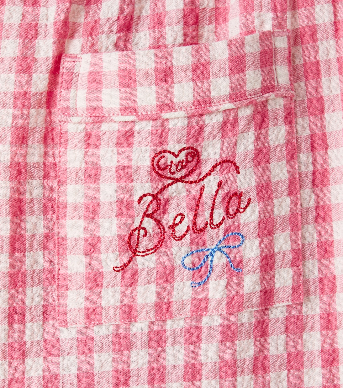 Embroidered gingham cotton straight pants | Konges Sløjd