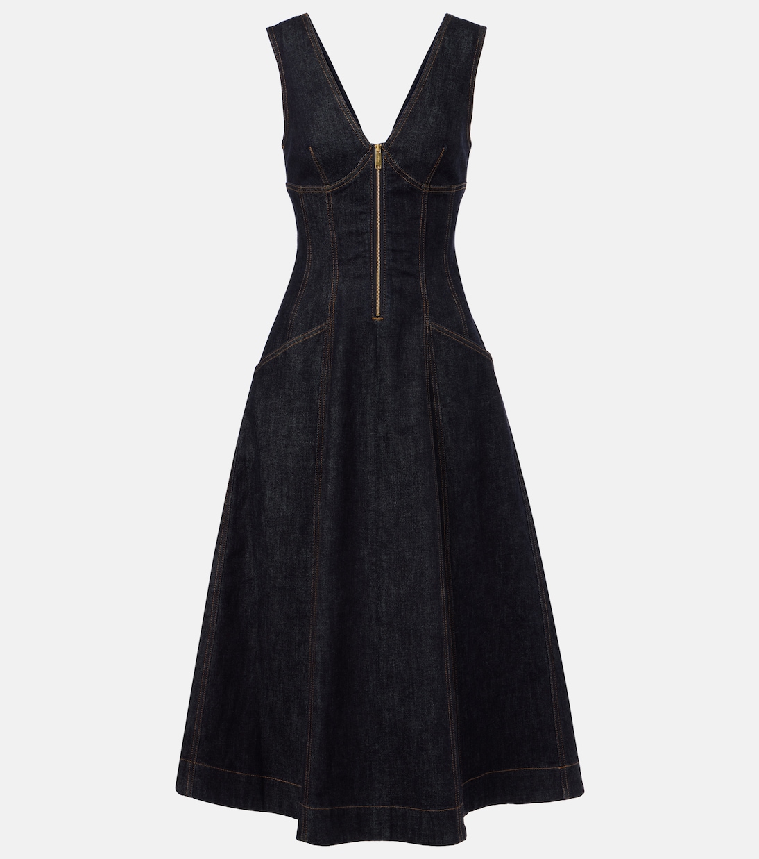 Midikleid aus Denim | Self-Portrait