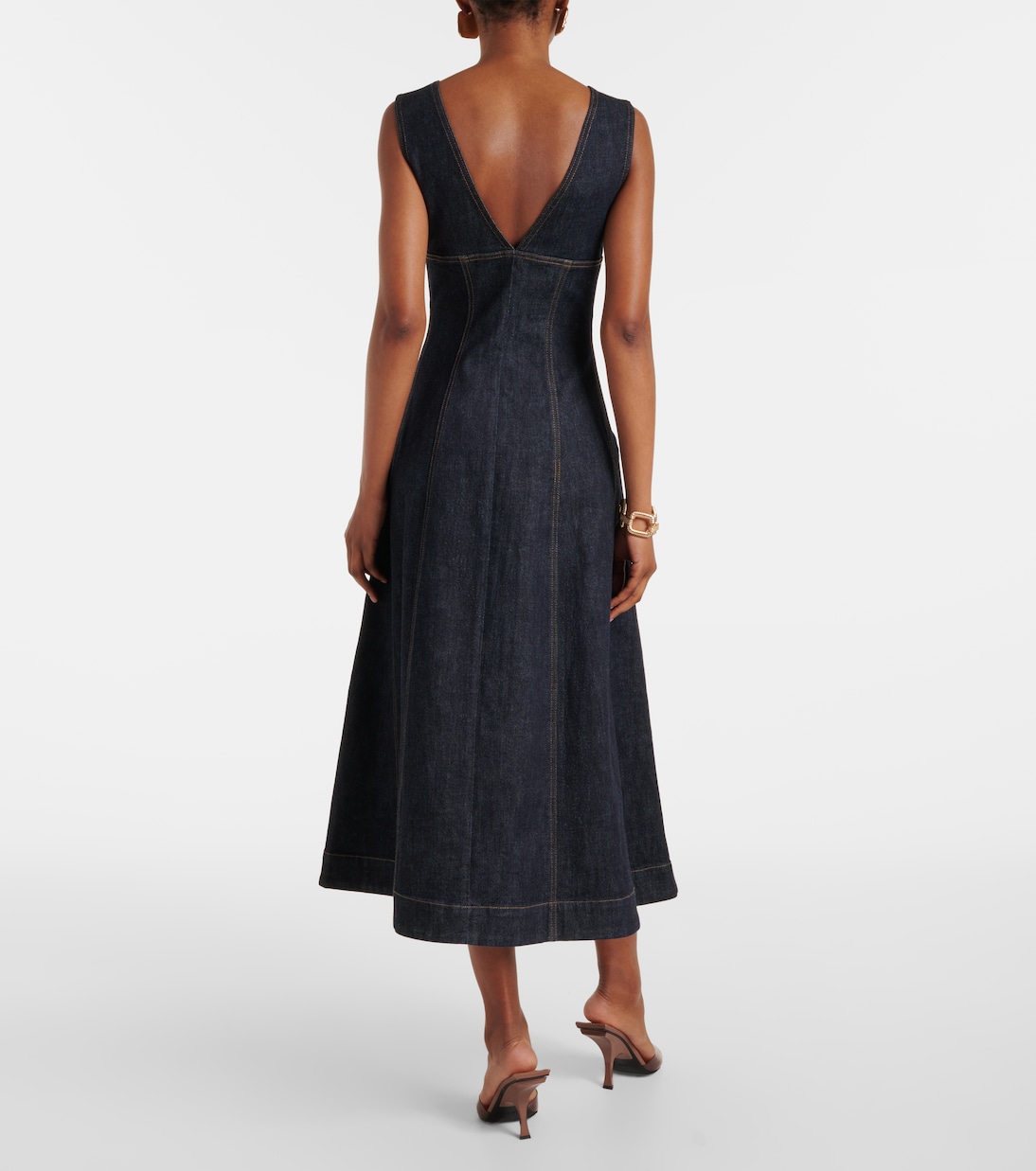 Midikleid aus Denim | Self-Portrait