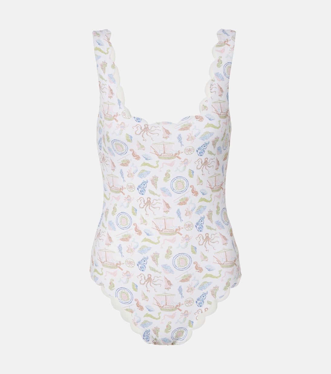 Palm Springs printed scalloped swimsuit | Marysia