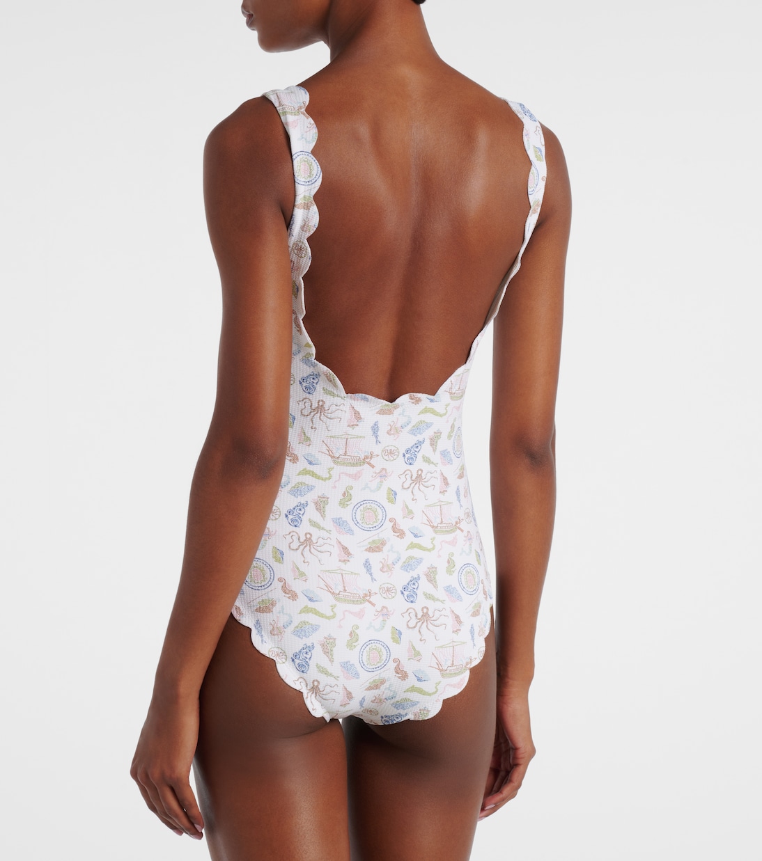 Palm Springs printed scalloped swimsuit | Marysia