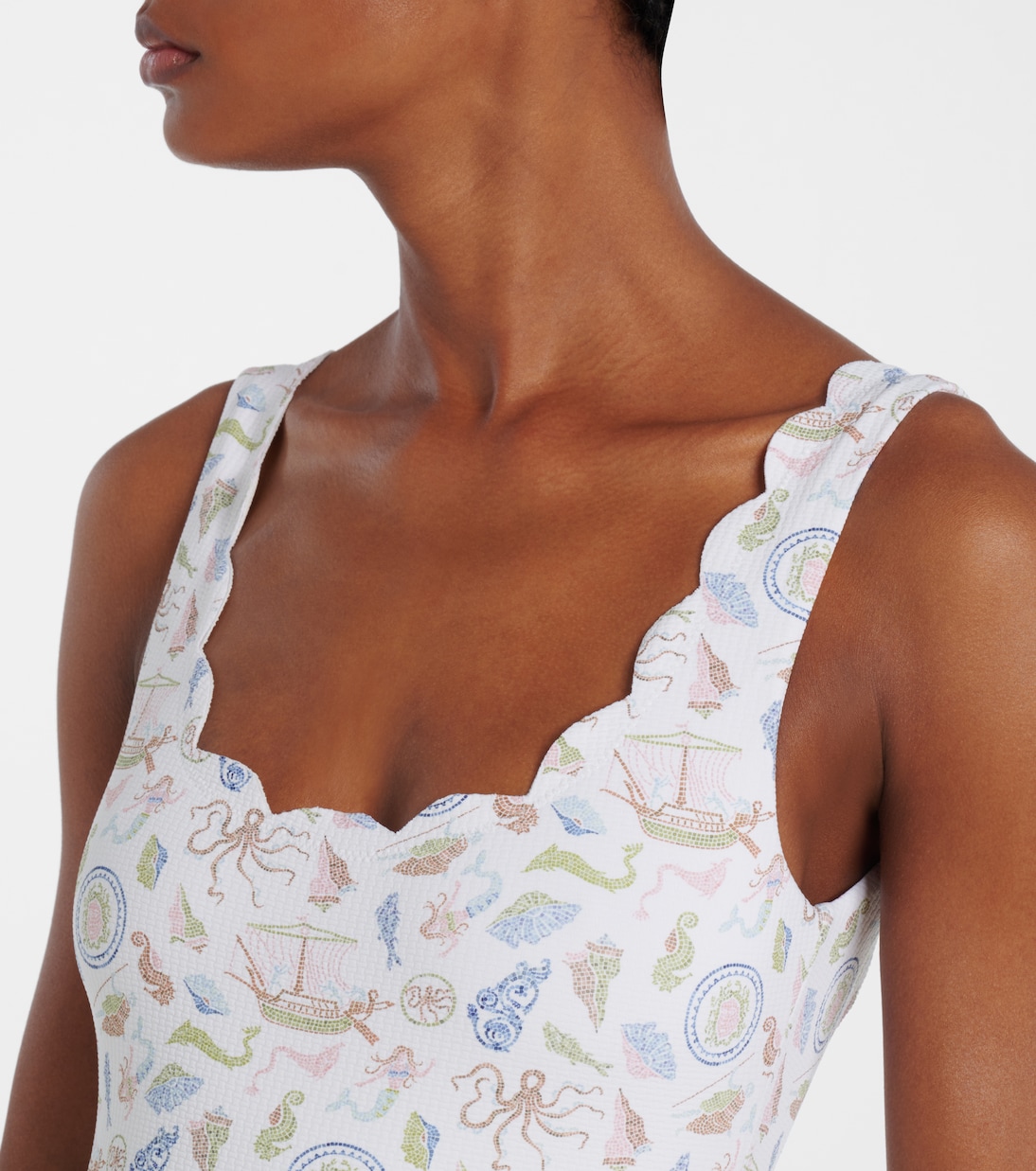 Palm Springs printed scalloped swimsuit | Marysia