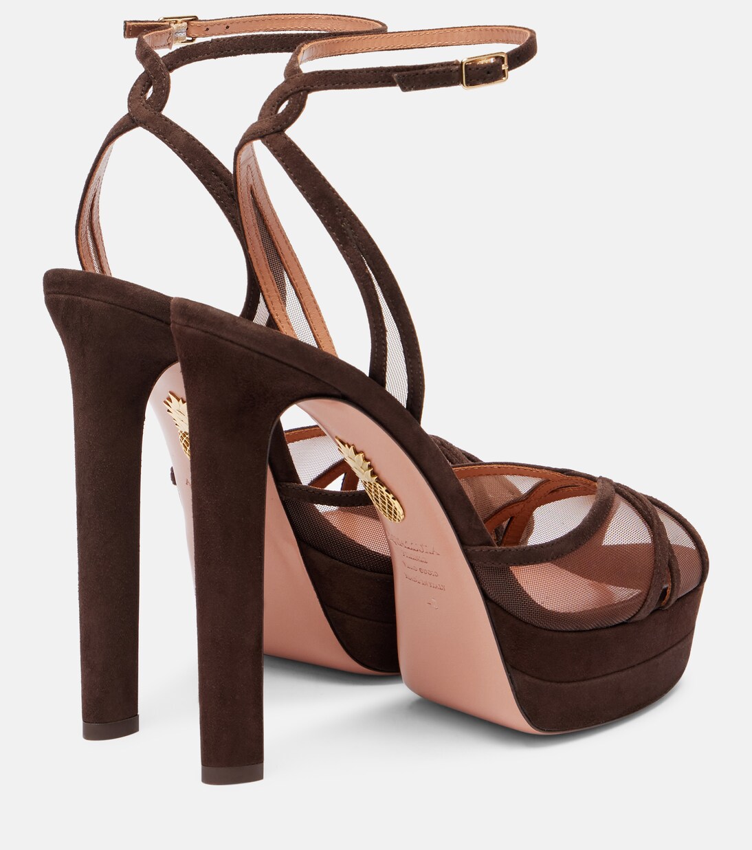 Shear Plateau 130 suede platform pumps | Aquazzura