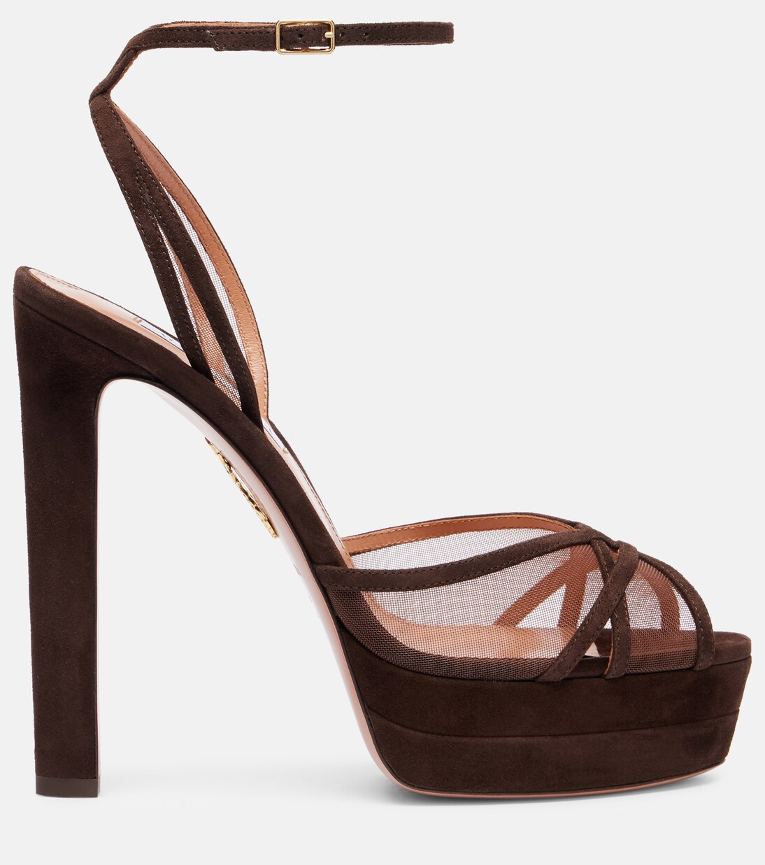 Shear Plateau 130 suede platform pumps | Aquazzura