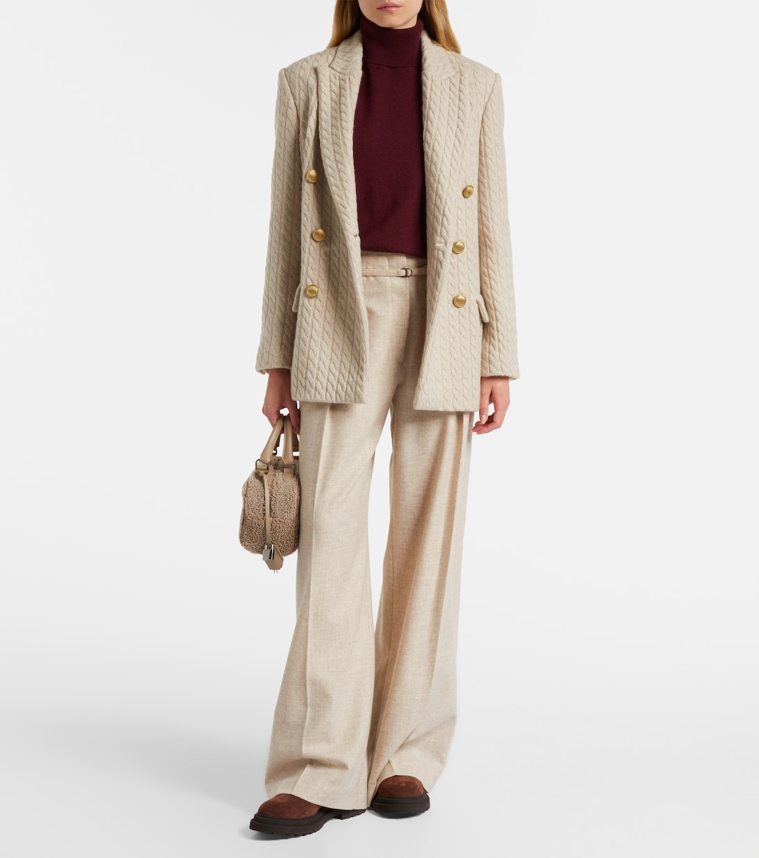Monili cable-knit cashmere blazer | Brunello Cucinelli